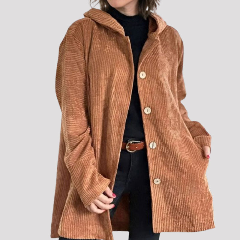 Marisela | Chaqueta con capucha de terciopelo informal para el otoño