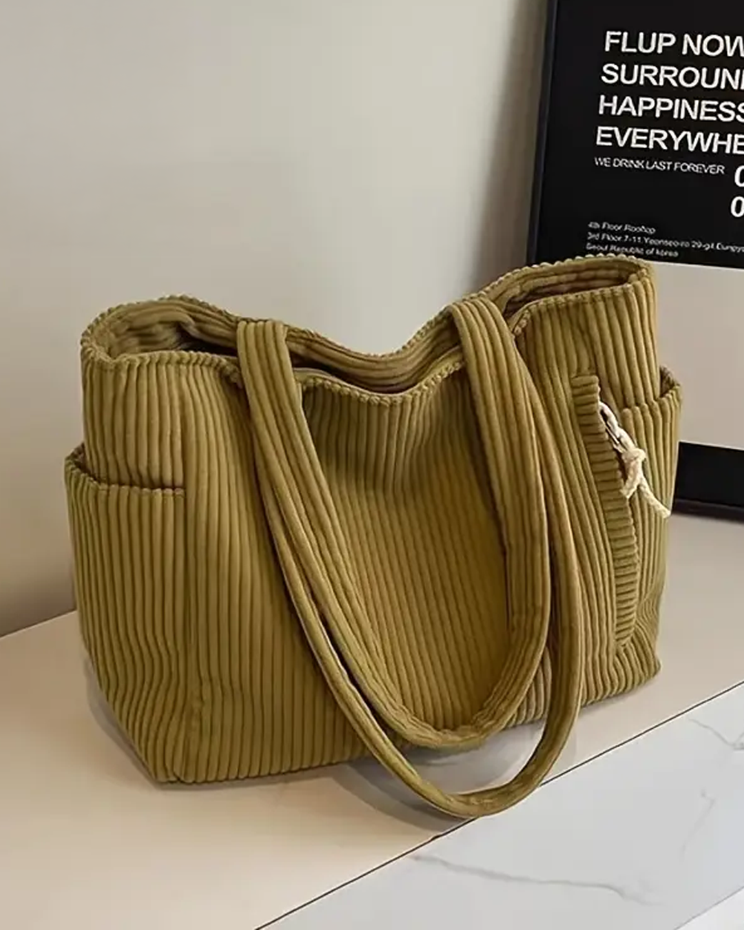 Tilda | Bolso tote acanalado con detalle de cordón
