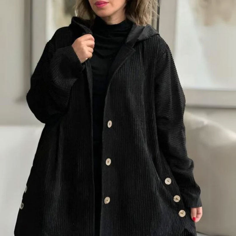 Marisela | Chaqueta con capucha de terciopelo informal para el otoño