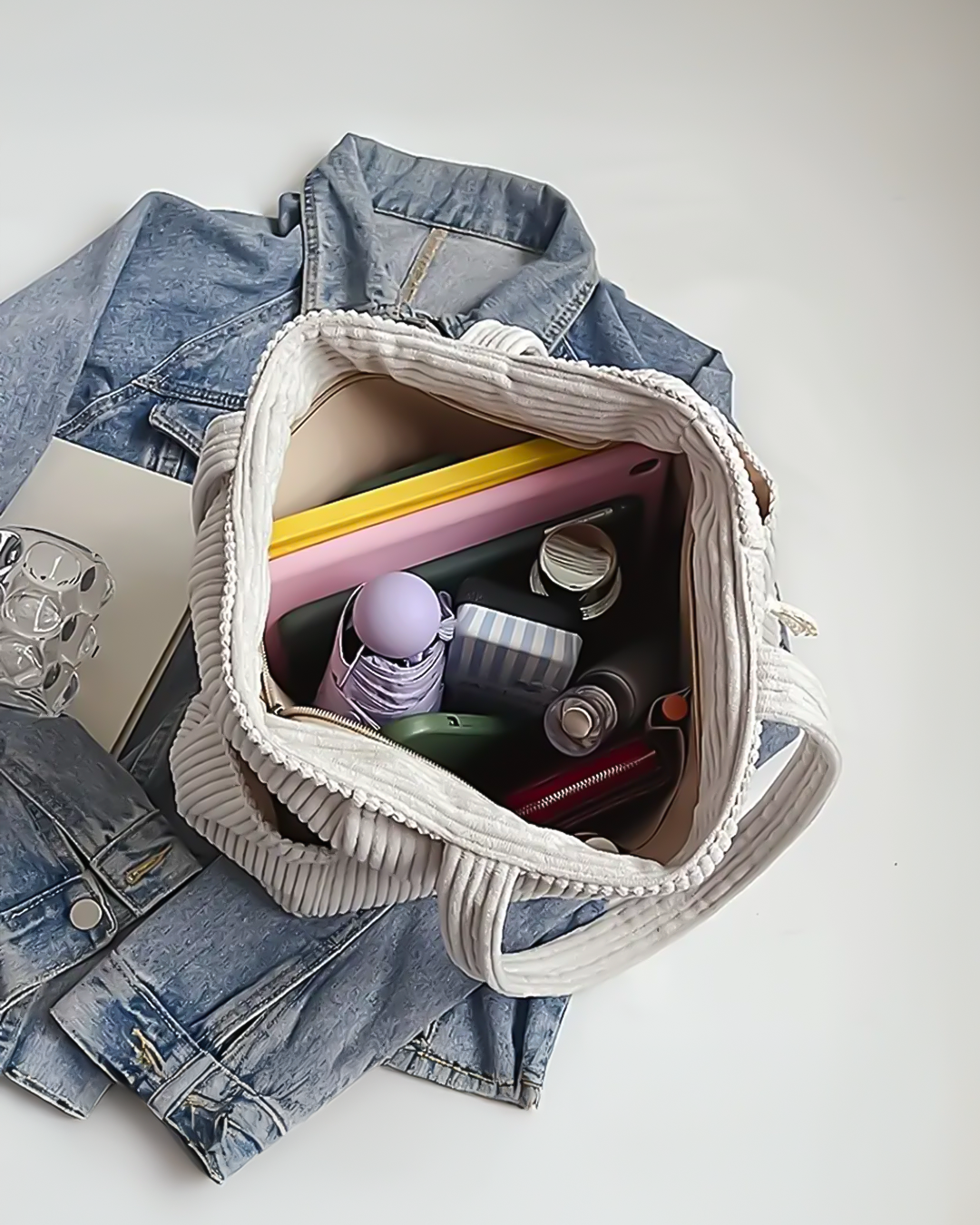 Tilda | Bolso tote acanalado con detalle de cordón