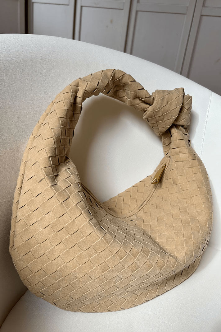 Lila Bolso Mediano Woven con Detalle de Nudo